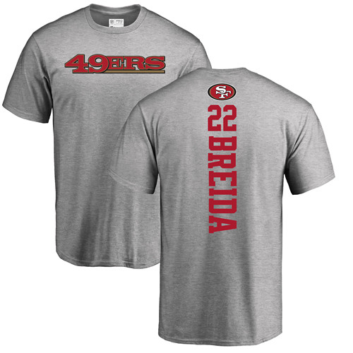 Men San Francisco 49ers Ash Matt Breida Backer #22 NFL T Shirt->women nfl jersey->Women Jersey